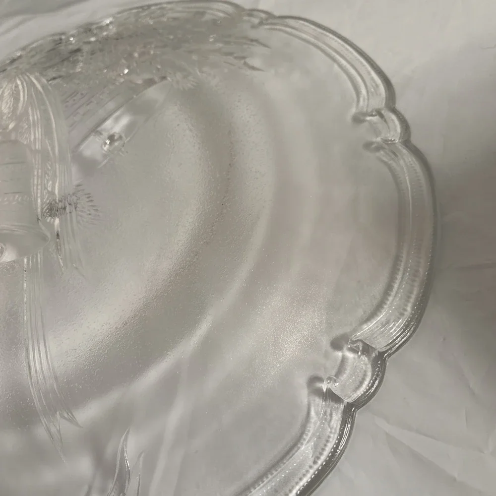 Vintage Mikasa Crystal‎ Holiday Bells Hostess Platter RC197/516 14 3/4